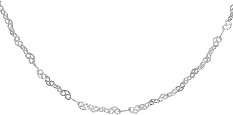 Sterling Silver Hearts Link Chain