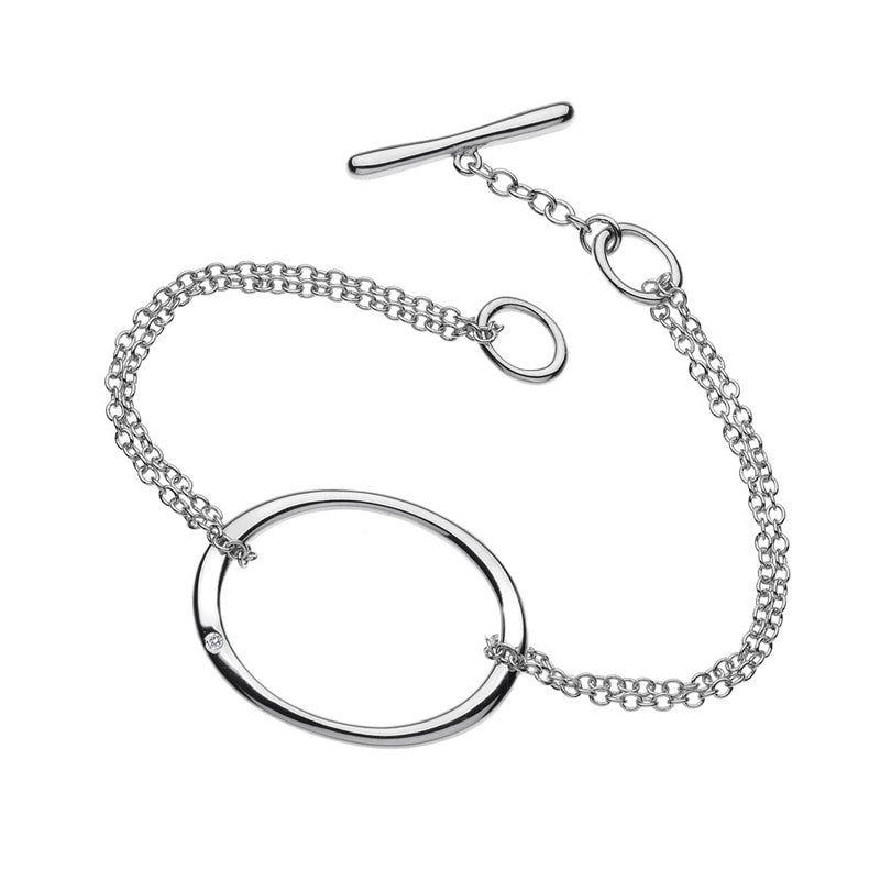 Link Bracelet Hand-Set With A Diamond Accent