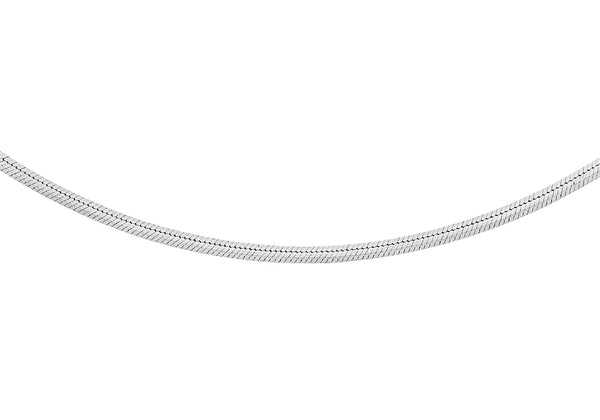 9ct White Gold Square Snake Chain