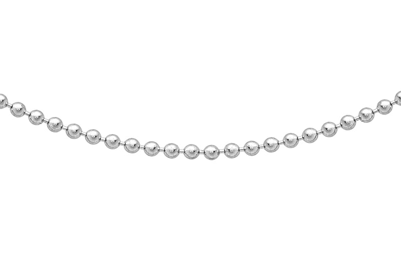 9ct White Gold Slim Ball Chain