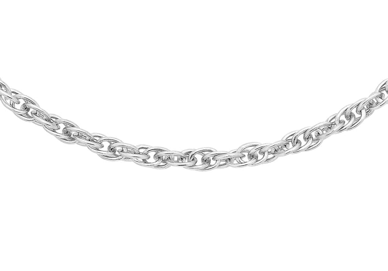 9ct White Gold 20 Prince of Wales Chain 46m/18"9