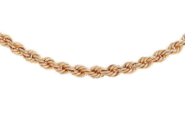 9ct Rose Gold 3.2mm Hollow Rope Chain 46m/18''9