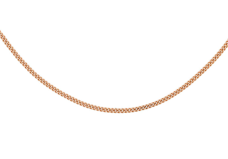 9ct Rose Gold Diamond Cut Curb Chain