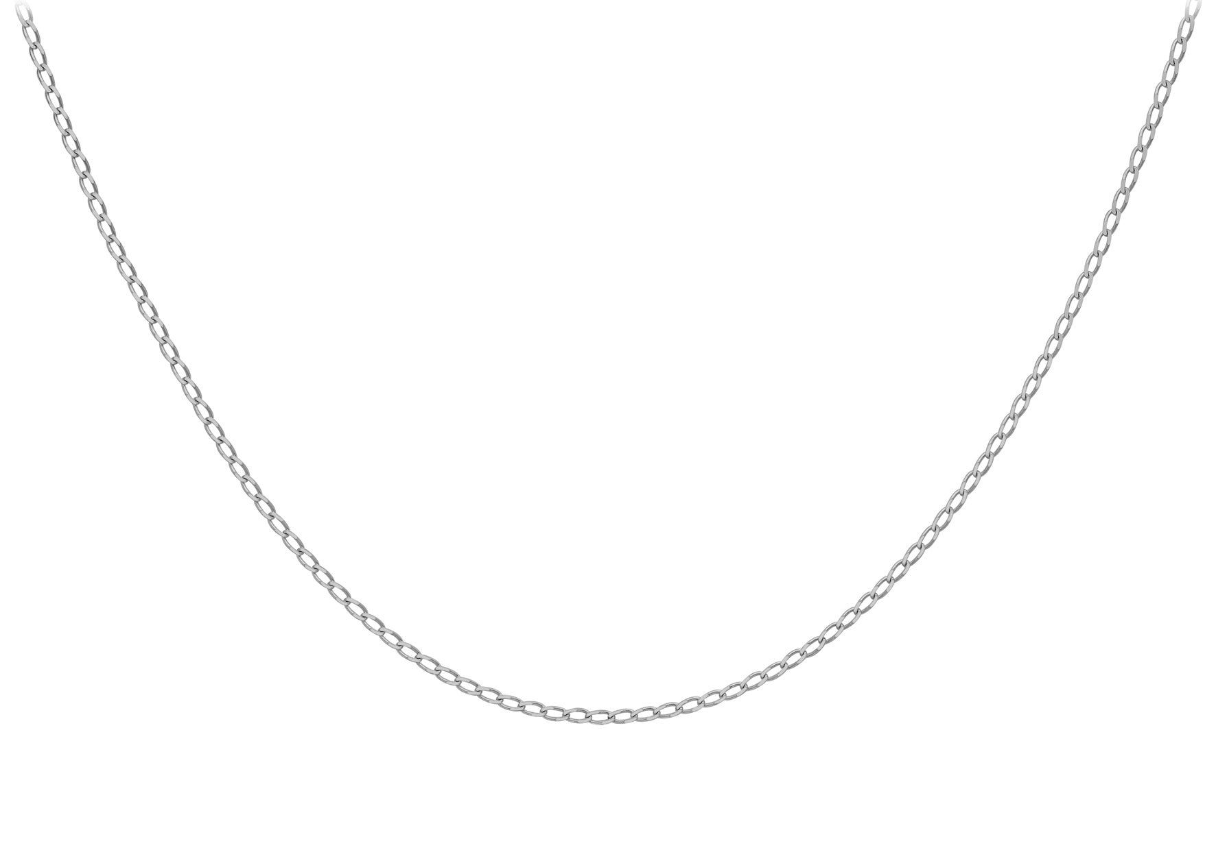 9ct White Gold Open Curb Chain