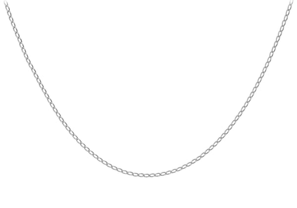 9ct White Gold Open Curb Chain