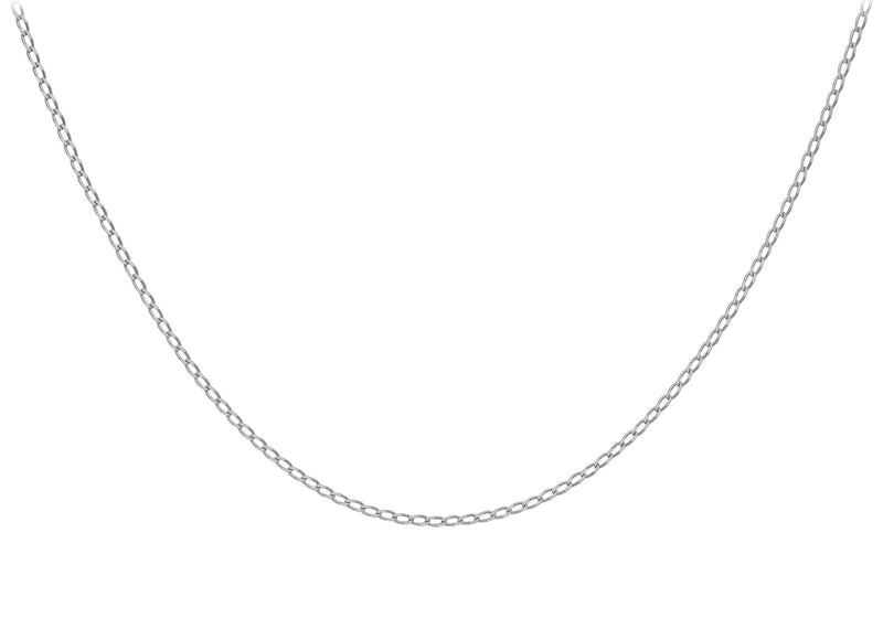 9ct White Gold Open Curb Chain
