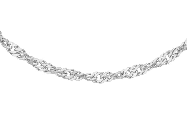 9ct White Gold 20 Twist Curb Chain 41m/16"9