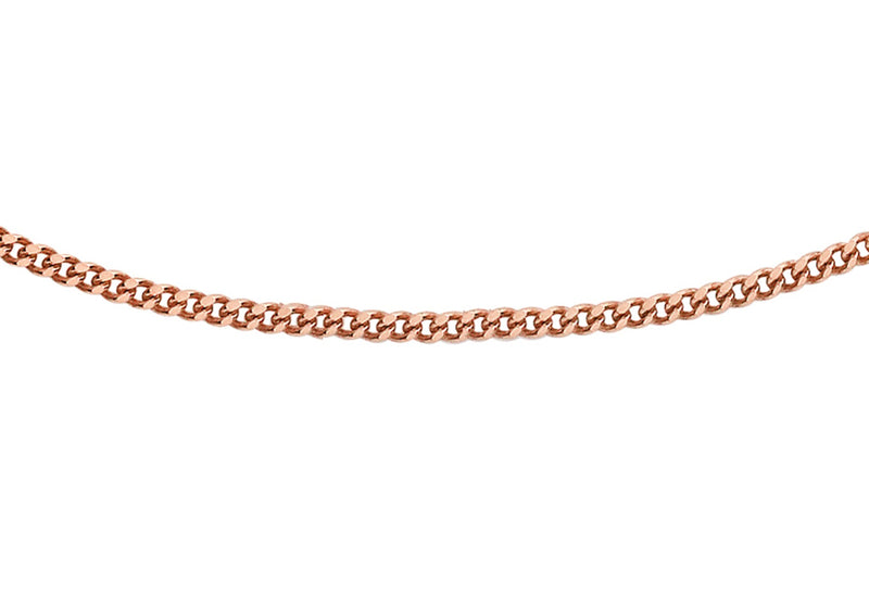 9ct Rose Gold 25 Diamond Cut Curb Chain