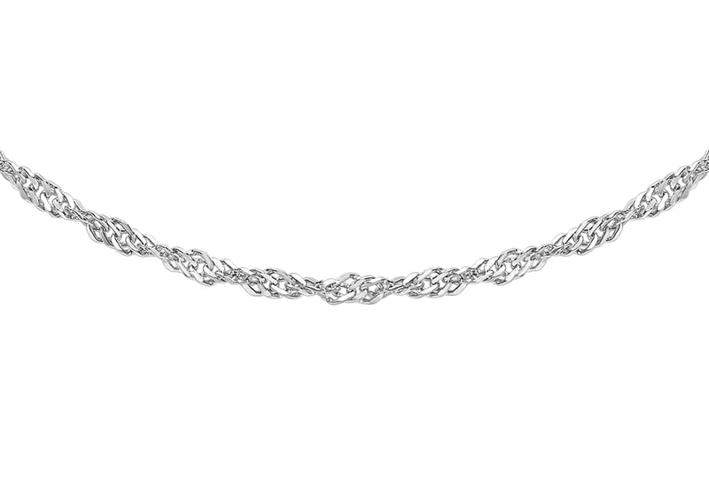 9ct White Gold 2.3mm Twist Curb Chain 46m/18"9