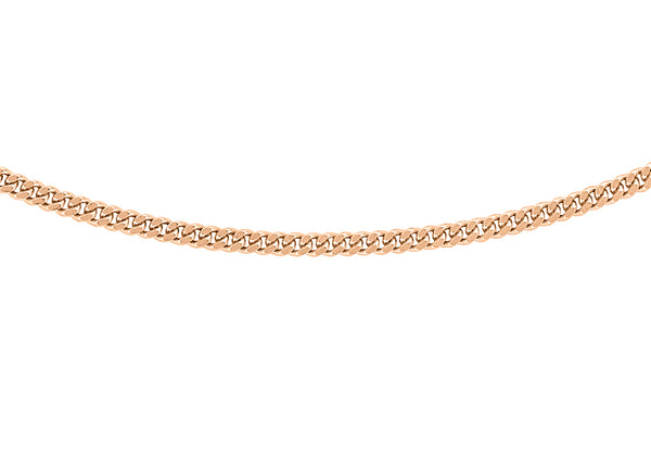 9ct Rose Gold 30 Diamond Cut Curb Chain 46m/18"9