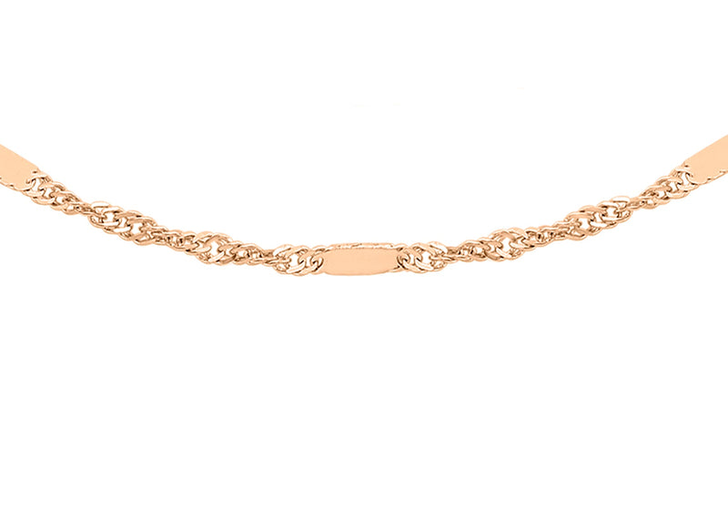 9ct Rose Gold 20 Twist Bar Curb Chain