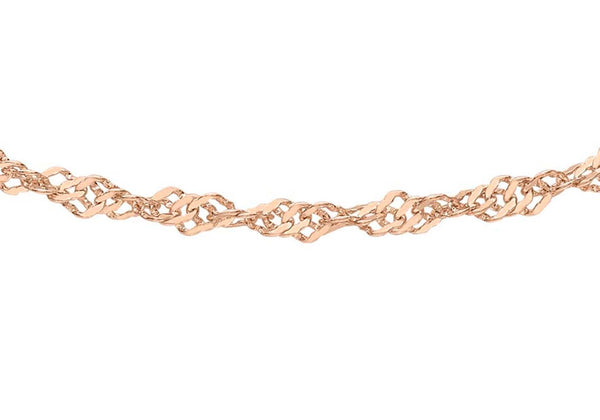 9ct Rose Gold 20 Twist Curb Chain