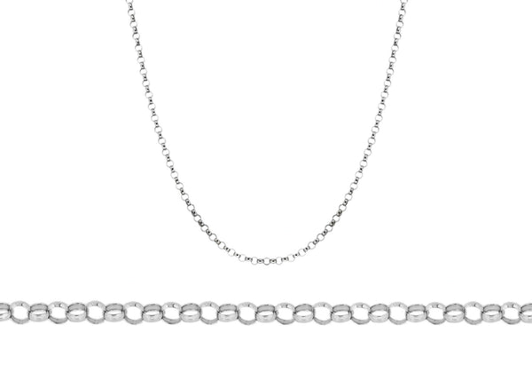 9ct White Gold 65 Round Belcher  Chain 41m/16"9