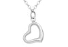 9ct White Gold Floating Heart Pendant on Round Belcher  Chain Necklace  46m/18"9