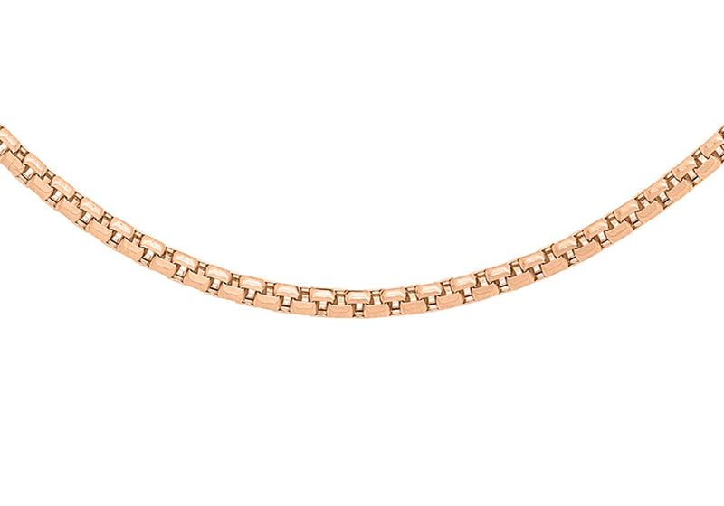 9ct Rose Gold 36 Diamond Cut Box Belcher Chain