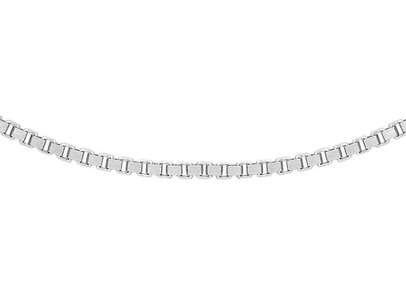 9ct White Gold 15 Venetian Box Chain Adjustable 46m/18"-51m/20"9