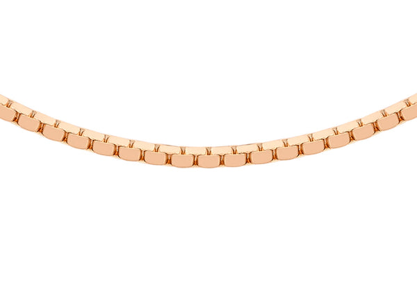 9ct Rose Gold 40 Mirror Box Chain