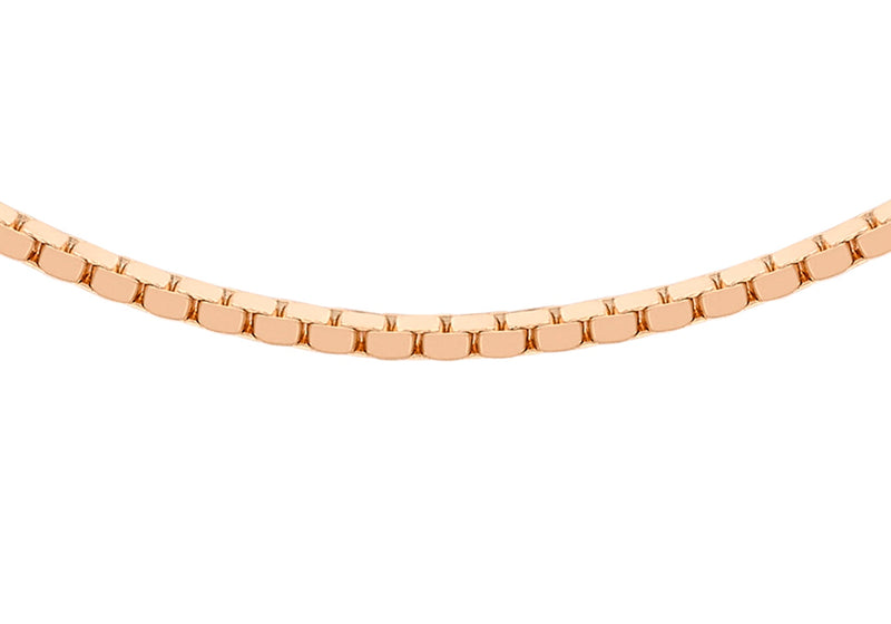 9ct Rose Gold 40 Mirror Box Chain
