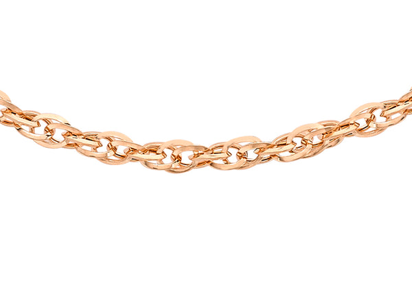 9ct Rose Gold 40 Diamond Cut Prince of Wales Chain 41m/16"9
