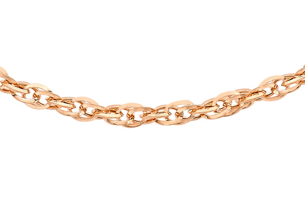 9ct Rose Gold 60 Diamond Cut Prince of Wales Chain