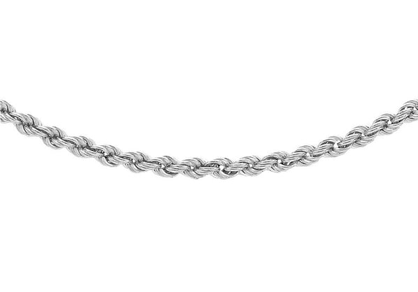 9ct White Gold 60 Hollow Rope Chain