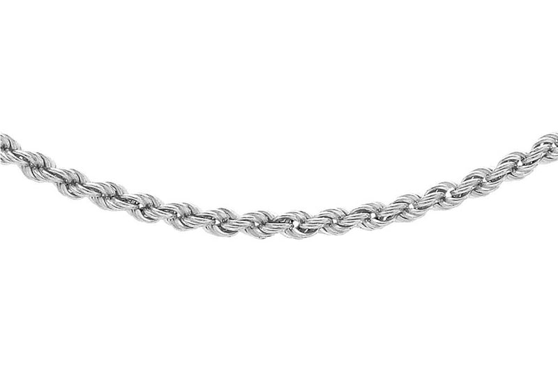 9ct White Gold 60 Rope Chain