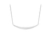 9ct White Gold 3mm x 41mm urved Bar Adjustable Necklace  41m/16"- 43m/17"9