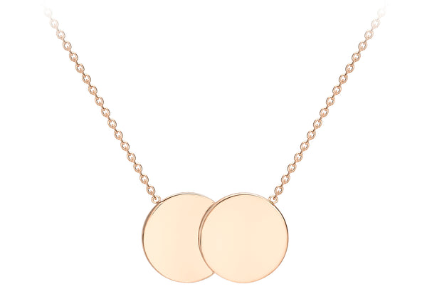 9ct Rose Gold Double-Disc Adjustable Necklace