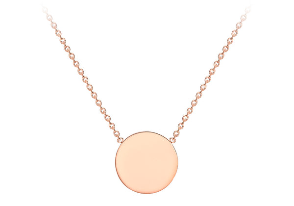 9ct Rose Gold 10mm Disc Adjustable Necklace  41m/16"-43m/17"9