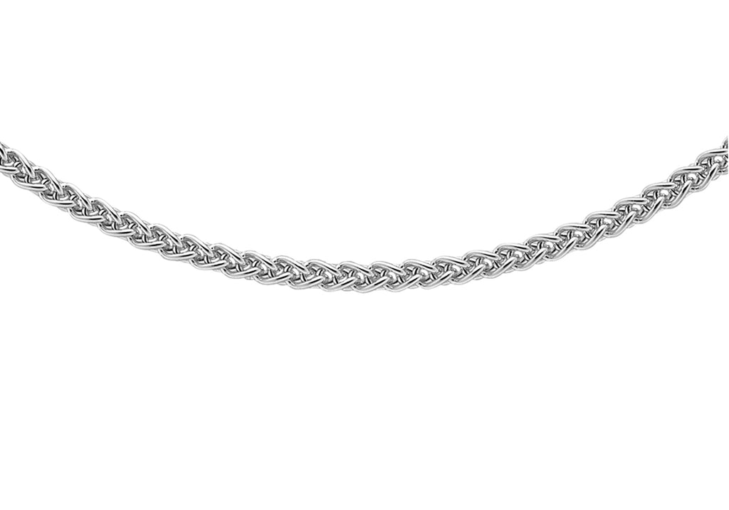 9ct White Gold 1.4mm Spiga Chain 46m/18"9