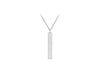 9ct White Gold 3mm x 20mm Vertial Bar Adjustable Necklace  41m/16"-43m/17"9