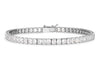 9ct White Gold 3mm Square Zirconia  Tennis Bracelet 19m/7.5"9