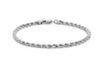 9ct White Gold Diamond Cut 60 Hollow Rope Chain Bracelet 19m/7.5"9