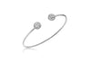 9ct White Gold 0.50ct Diamond Cluster Torque Bangle