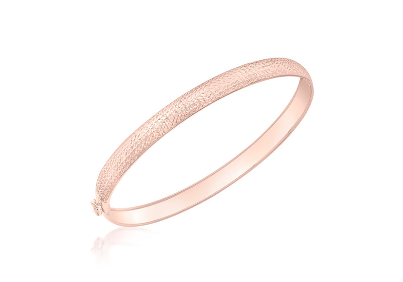 9ct Rose Gold Diamond Cut Flexible Bangle