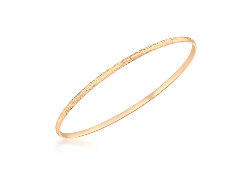 9ct Rose Gold Diamond Cut Round Bangle