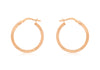 9ct Rose Gold 20mm Cobra Textured Creole Earrings
