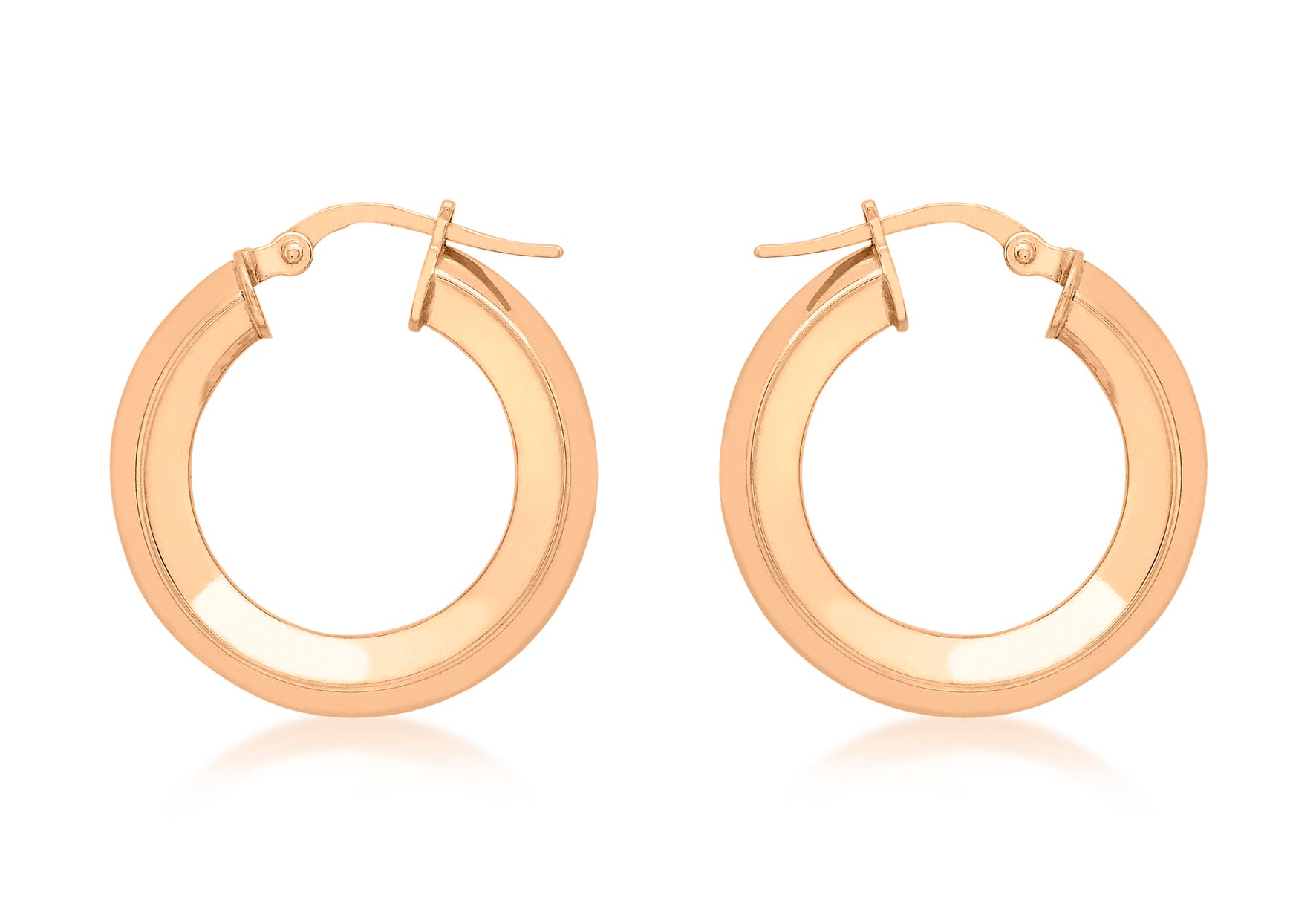 9ct Rose Gold 22mm Square Tube Creole Earrings