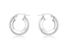 9ct White Gold 18mm Square Tube Creole Earrings