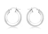 9ct White Gold 22mm Square Tube Creole Earrings