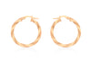 9ct Rose Gold 25mm Twist Creole Earrings