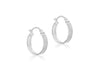 9ct White Gold Stardust 22mm Creole Earrings