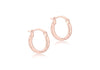 9ct Rose Gold 12mm Diamond Cut Hoop Earrings