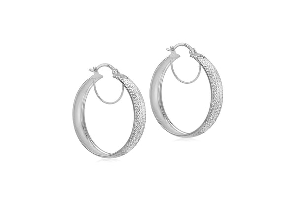 9ct White Gold 6mm Round Disc Earrings