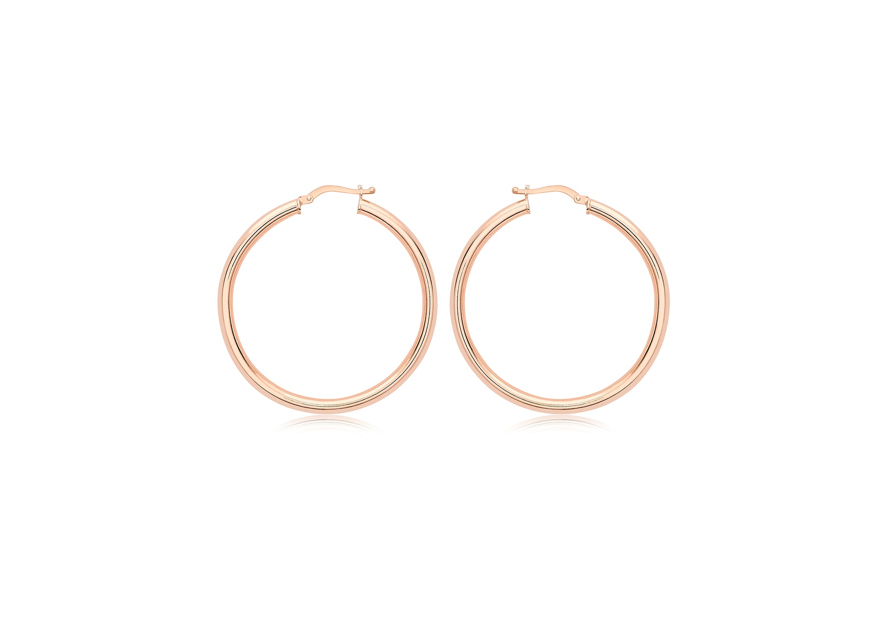 9ct Rose Gold 40mm Polished Creole Earrings