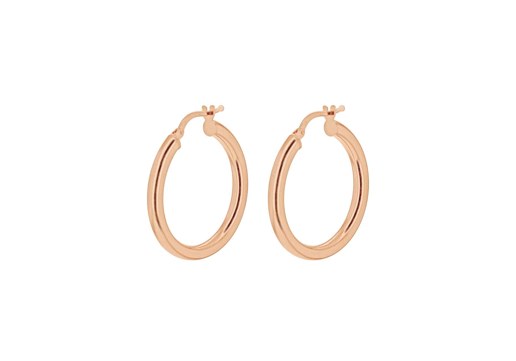 9ct Rose Gold 25mm Polished Creole Earrings