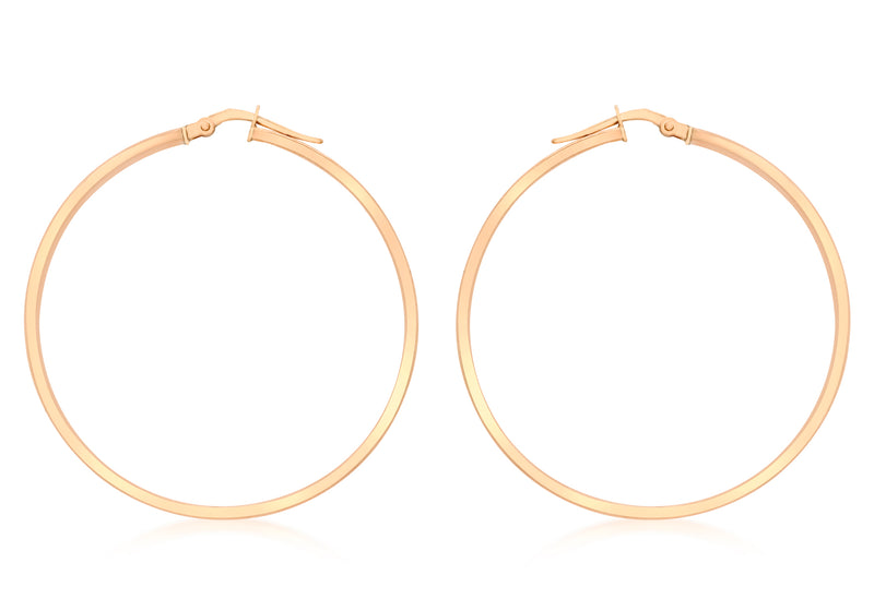 9ct Rose Gold 40mm Creole Earrings