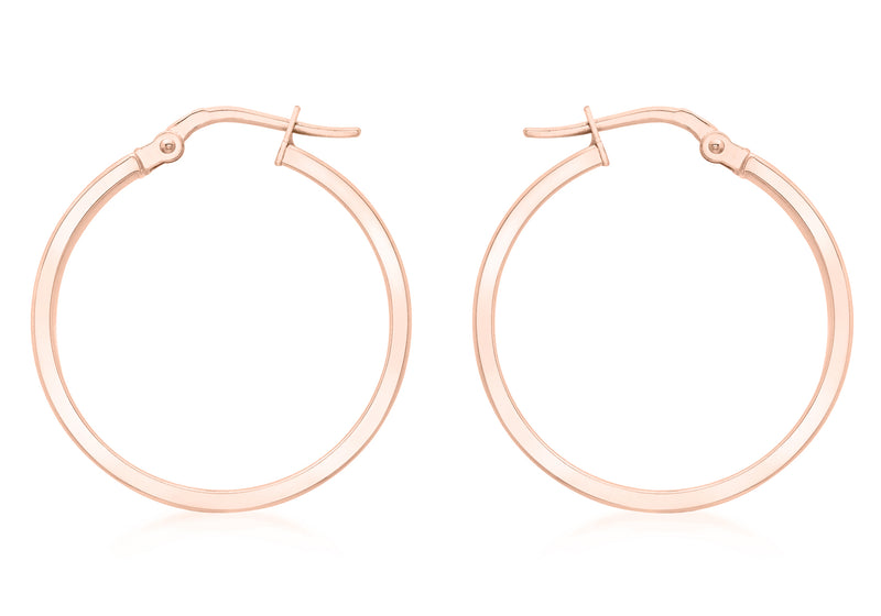 9ct Rose Gold 24mm Creole Earrings
