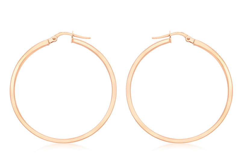 9ct Rose Gold 35mm Creole Earrings