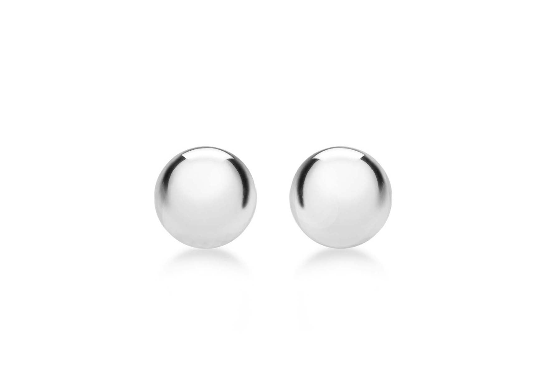 9ct White Gold 8mm Ball Stud Earrings
